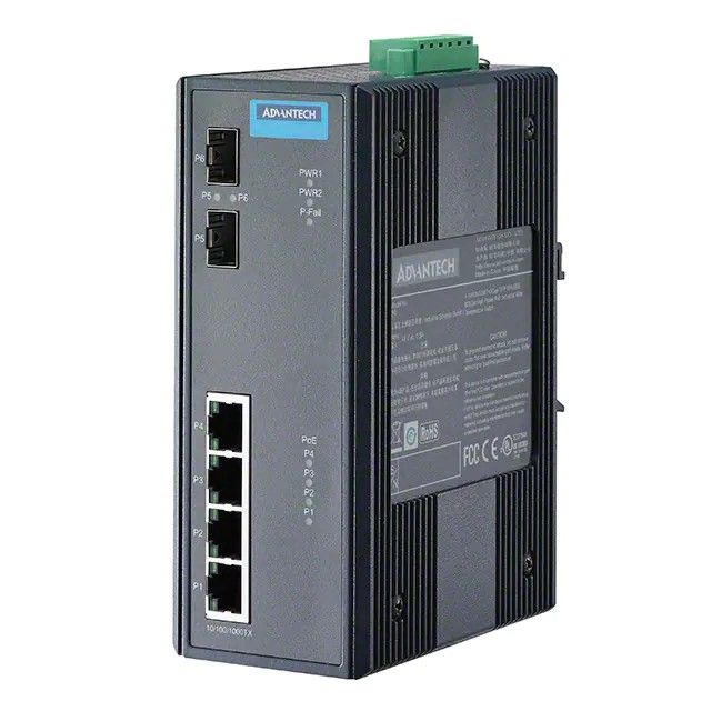 网络交换机-非托管型 6 个端口 IP30 EKI-2726FHPI-AE图片