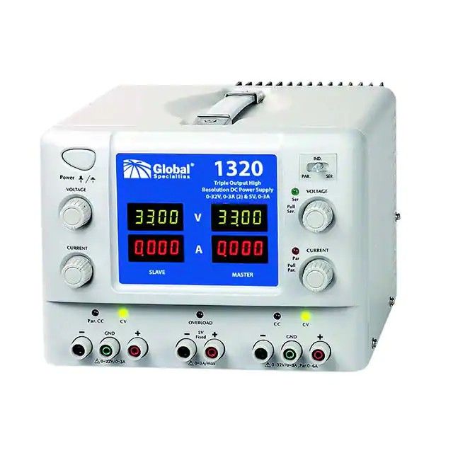 0 ~ 32VDC，0 ~ 32VDC，5VDC 输出工作台(AC 至 DC)电源 LED 0 ~ 3A，0 ~ 3A，3A 输出特性调压，串行、并行模式 1320图片