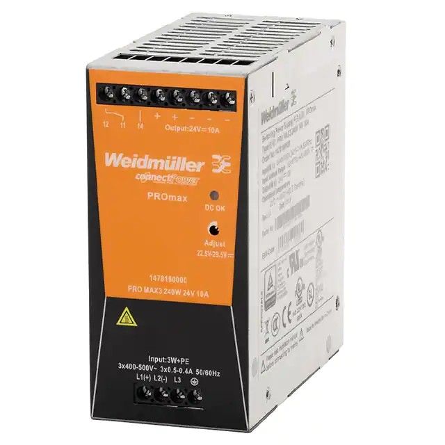 封闭式 AC DC 转换器 1 输出 24V 10A 320 ~ 575 VAC，450 ~ 800 VDC 输入 1478180000图片