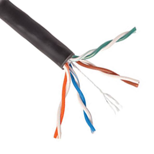 8(4 对)芯多线对，Cat6 线缆黑色 23 AWG 1000.0'(304.8m) N224-01K-BK图片