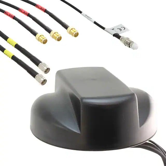 829MHz，2.2GHz，5.4GHz LTE，WLAN 圆顶 RF 天线 698MHz ~ 960MHz，1.71GHz ~ 2.7GHz，4.9GHz ~ 6GHz 5dBi SMA 面板安装 1-2823599-2图片