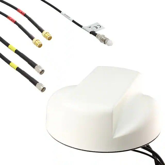 829MHz，2.2GHz，5.4GHz LTE，WLAN 圆顶 RF 天线 698MHz ~ 960MHz，1.71GHz ~ 2.7GHz，4.9GHz ~ 6GHz 5dBi SMA 公头面板安装 1-2823598-1图片