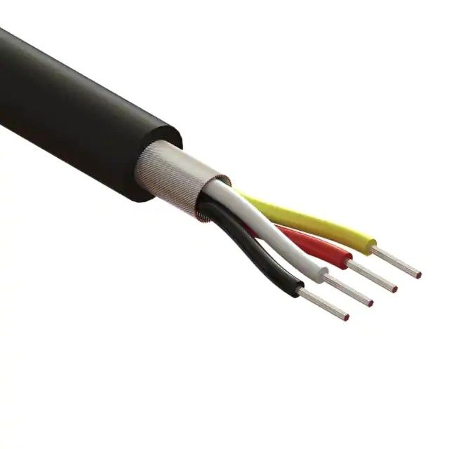 4 芯多芯线缆黑色 24 AWG 螺线形 502.0'(153.0m) 30-00493图片