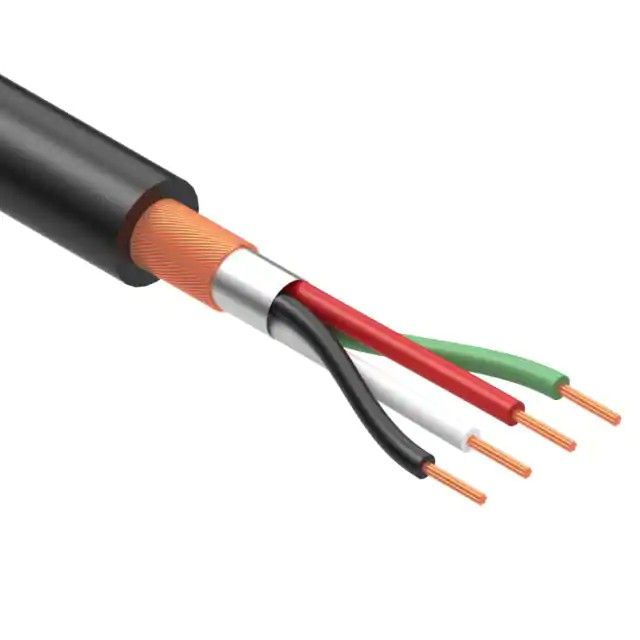 4 芯多芯线缆黑色 28AWG 箔片，螺线 502.0'(153.0m) 30-00176图片