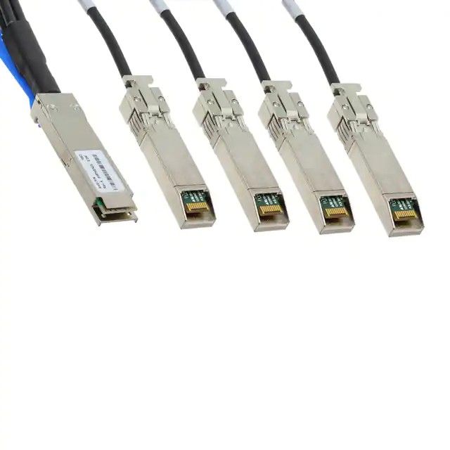 20(4)，38 18 位置 QSFP+，SFP+(4)插头至插头(4) 16.40'(5.00m)黑色屏蔽 SF-QSFP4SFPPS-005图片