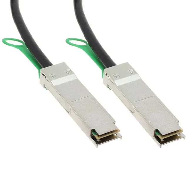 38 18 位置 QSFP+ 插头至插头 16.40'(5.00m)黑色屏蔽 SF-NDAAFJ100G-005M图片