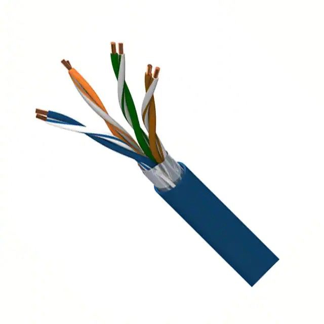 8(4 对)芯多线对，Cat5e 线缆黑色 24 AWG 箔 1000.0'(304.8m) 7958A 0101000图片