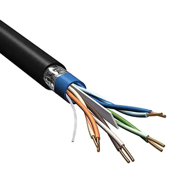 8(4 对)芯多线对，Cat6 线缆黑色 23 AWG 箔 1000.0'(304.8m) 7953A 0101000图片