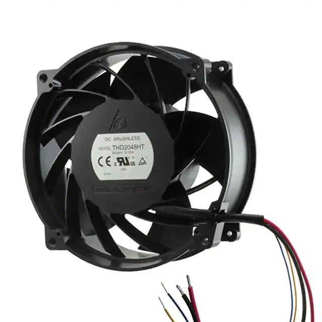 风扇管轴式 48VDC 圆形-200mm 直径滚珠 1026.8 CFM(28.75m³/min) 4 引线 THD2048HT图片