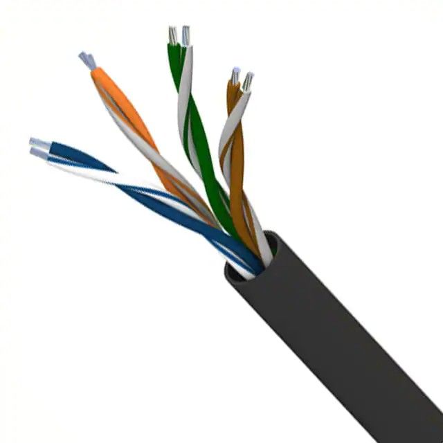 8(4 对双绞线)芯多线对，Cat5e 线缆红色 24 AWG 1000.0'(304.8m) 7924A 0021000图片