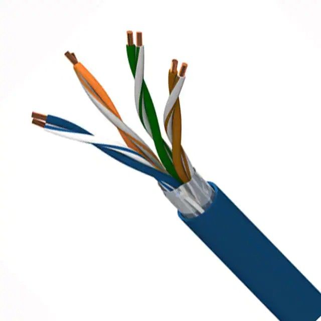 8(4 对双绞线)芯多线对，Cat5e 线缆黑色 24 AWG 箔 1000.0'(304.8m) 7929A 0101000图片