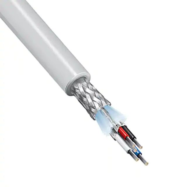 4(2 对)芯多线对线缆灰色 15 AWG，18 AWG 箔，编织线 500.0'(152.4m) 3082F T5U500图片