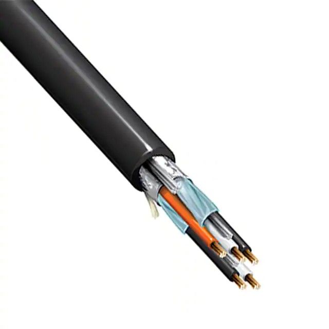 5(2.5 对双绞线)芯多线对线缆黑色 20 AWG，22 AWG 箔 4000'(1219.2m) 1075A 0104000图片
