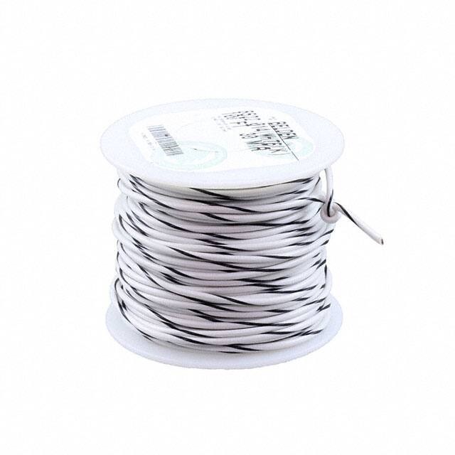 18AWG 电子线电线 16/30 白色，黑条纹 1000V 1000.0'(304.8m) 8522 0141000图片