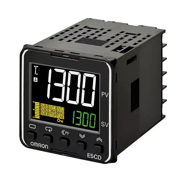 过程，温度控制器(RTD，型 B，E，J，K，L，N，PLII，R，S，T，U，W) 100 ~ 240VAC 面板安装 E5CD-CX2A6M-000图片