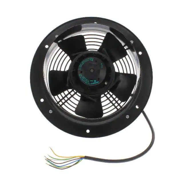 风扇管轴式，3 相 230/400VAC 圆形-280mm 直径滚珠 7 根带接线端子的引线 W2D200-CA02-02图片