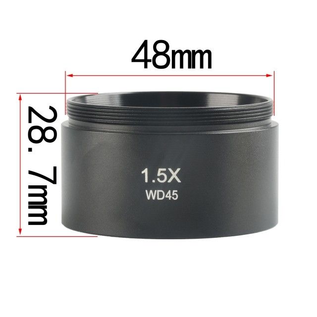 KP-1.5X立体显微镜增倍镜,1.5X/WD45mm,工作距离显微镜物镜,48mm安装尺寸图片