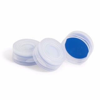 Cap, snap, clear, preslit PTFE/silicone septa, 100/pk图片