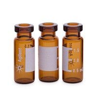 Crimp/snap top vial, for CE, 2 mL, amber, write-on spot, 100/pk图片