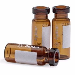 Vial, crimp top, amber, write-on spot, certified, 2 mL, 100/pk图片