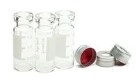 Crimp top vial kit, 2 mL, clear vials, silver caps, PTFE/silicone septa, 100/pk图片