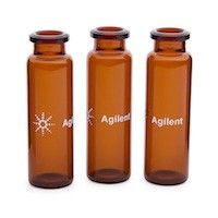 Vial, crimp top, headspace, 20 mL, amber, flat bottom, certified, 23 x 75 mm, 100/pk图片