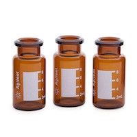 Vial, crimp top, headspace, amber, graduation marks and write-on spot, flat bottom, certified, 10 mL, 23 x 46 mm, 100/pk图片