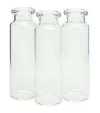 Headspace crimp top vial kit, 20 mL, clear, flat bottom, silver aluminum cap, PTFE/silicone septa, 100/pk图片