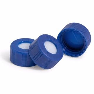 Screw cap, bonded blue, preslit PTFE/silicone septa, 100/pk图片