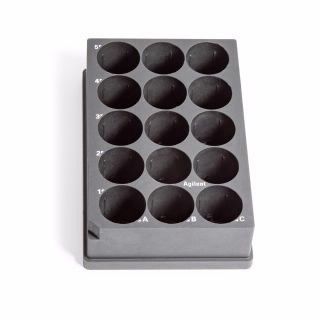 Vial plate, for 15 x 6 mL vials, low profile, nonstackable图片