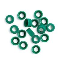 Cap, screw, green, open top, no septa, 100/pk图片