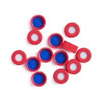 Cap, screw, red, preslit PTFE/silicone, 100/pk图片