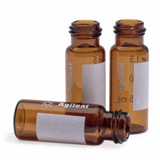 样品瓶,螺口,棕色,带书写签,经认证,2 mL,100/包图片