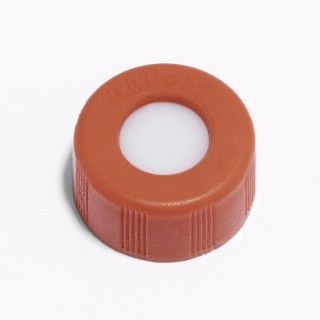 Red screw cap, bonded preslit blue PTFE/silicone septa, 100/pk图片