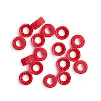 Cap, screw, red, open top, no septa, 100/pk图片