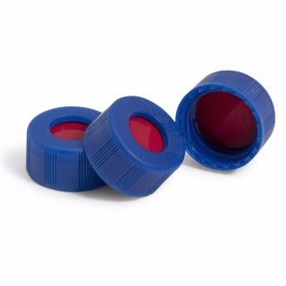 Cap, screw, blue, certified, PTFE/silicone/PTFE septa, 100/pk图片