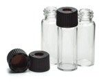 Screw top vial kit, 2 mL, 8 mm opening, clear, black cap, PTFE/butyl septa, 100/pk图片