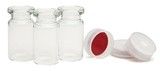 Snap top solvent vial kit, 5 mL, clear vials, clear caps, PTFE/silicone septa, 100/pk图片