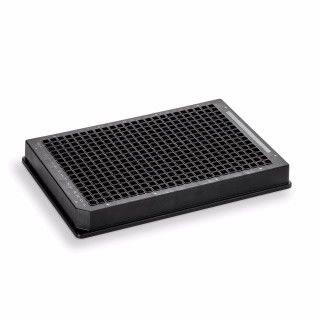 Storage/reaction microplate, 384-well, black, polypropylene, 58µL/square well, spherical bottoms, 14.5 mm height, 60/pk图片
