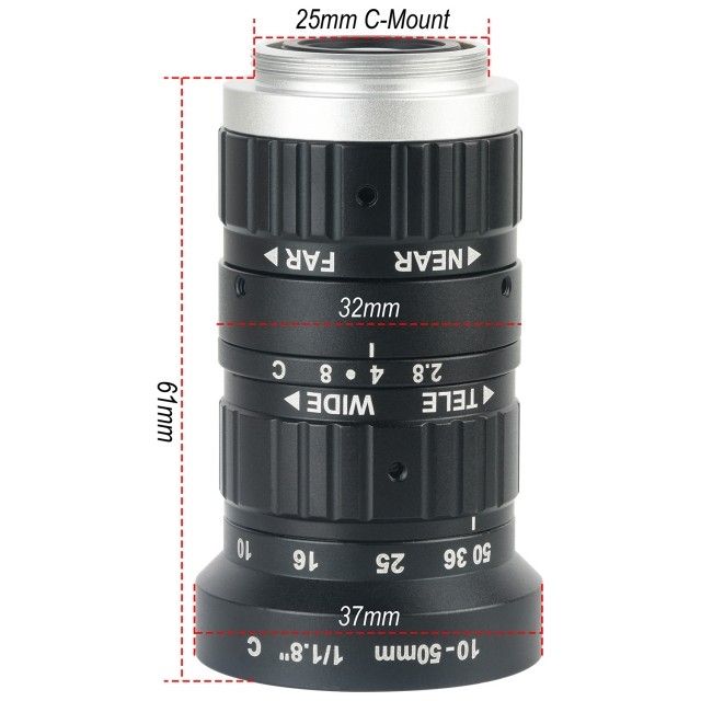 KP-1050MM 600万像素10-50mm手动变焦工业检测镜头图片