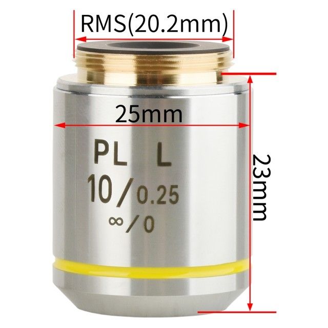 KP-PL10X/WD20.2 10X无限远平场消色差金相物镜,安装接口20.2mm图片