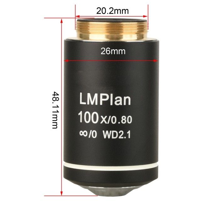 KP-LM100X 100X无限远长工作距离平场消色差显微镜物镜图片