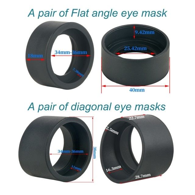 KP-H1A 1对显微镜平角眼罩,1对显微镜斜角眼罩,适用于34-36mm立体显微镜目镜眼罩图片