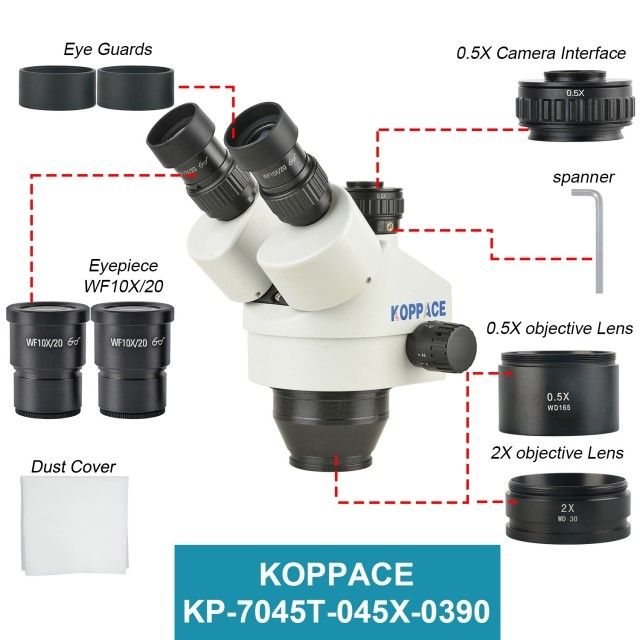 KP-7045T-045X-0390 3.5X-90X三目立体显微镜镜头图片