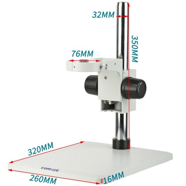 KP-B4350A显微镜支架,底座尺寸320X260,立柱高350mm,调焦架孔径76mm图片