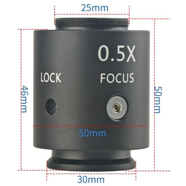 KP-05M 0.5X显微镜接口可调节焦距,30mm显微镜安装接口图片