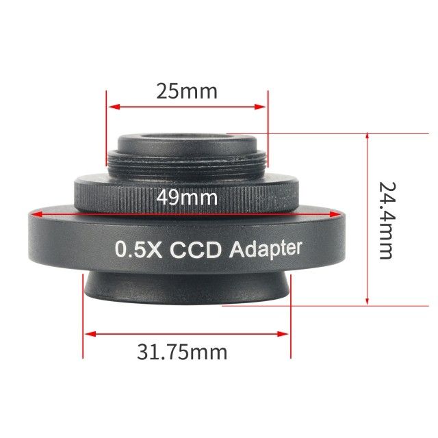 KP-S05X 0.5X,三目显微镜安装接口,31.75mm,相机接口,25mm图片
